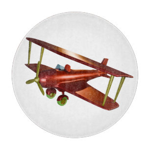 Fun Red Bi-plane Aviation Aerospace Flight Cutting Board