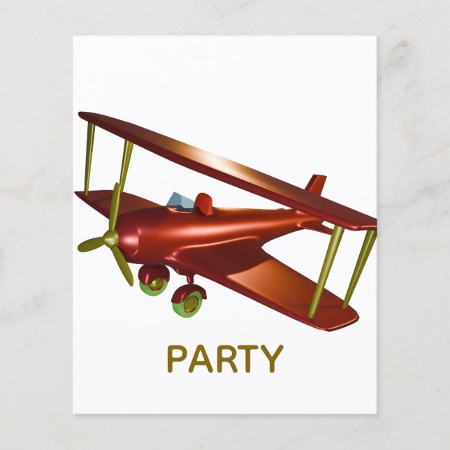 Fun Red Bi-plane Aviation Aerospace Flight Flyer (Front)