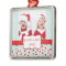 FUN RED BLUE MERRY CHRISTMAS PHOTO ORNAMENT