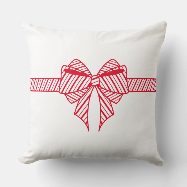 Fun Red Bow Design  Throw Pillow (Front)