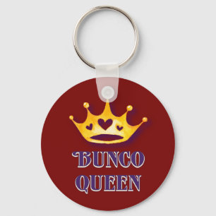 Fun Red Bunco Queen Keychain