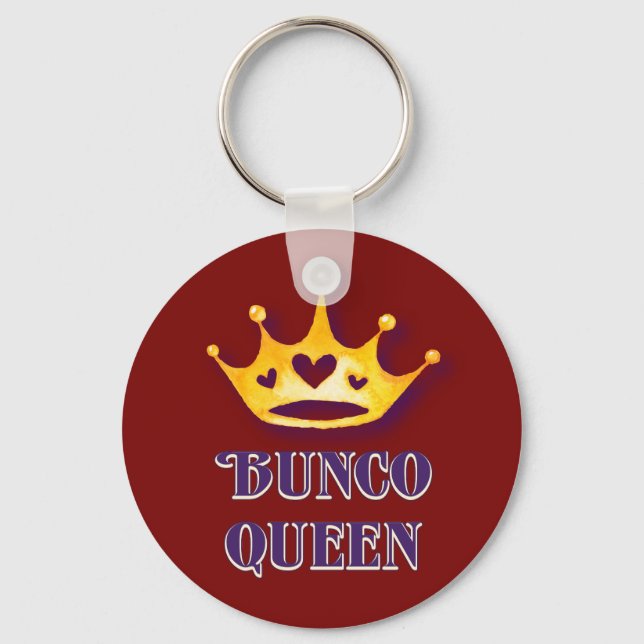 Fun Red Bunco Queen Keychain (Front)