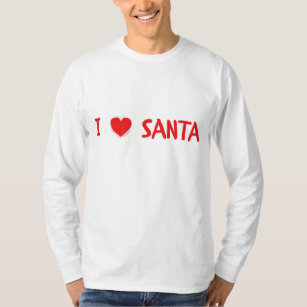 Fun Red Christmas I Love Santa Heart Man T-Shirt