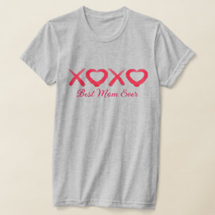 Fun red distressed XOXO love kisses Best Mom Ever T-Shirt