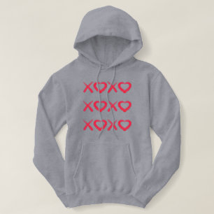 Fun red distressed XOXO love kisses Hoodie