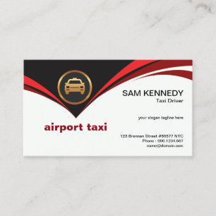 Fun Red Flying Cape Airport Taxi Service Business Card