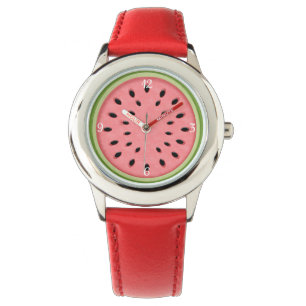 Fun Red Green Watermelon Slice Watch