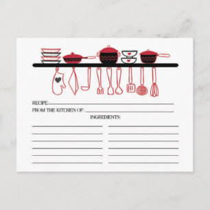 Fun Red Kitchen Gadgets Bridal Recette Cartes