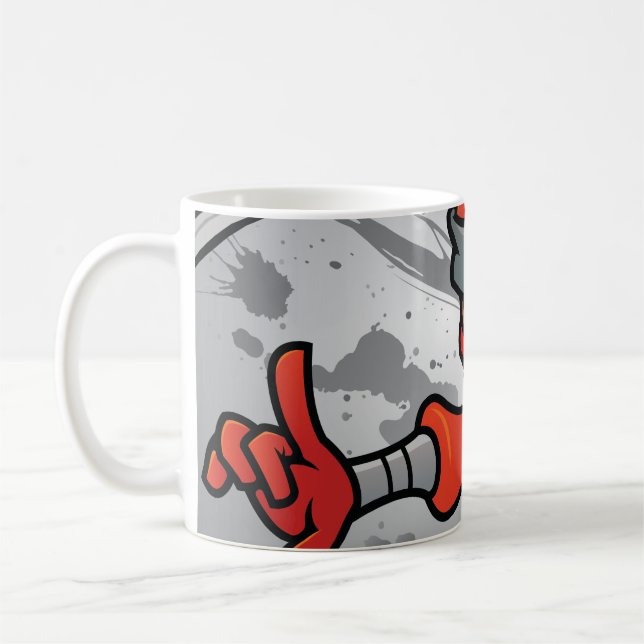 Fun Red Ninja Design Coffee Mug (Left)