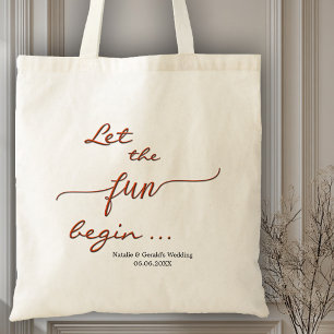 Fun Red Script Simple Mariage Sac fourre-tout