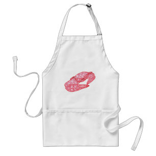 Fun Red Swirls Abstract Crab Aprons
