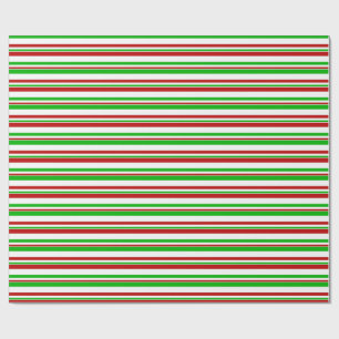 Fun Red, White, Green Coloured Christmas Inspired Wrapping Paper