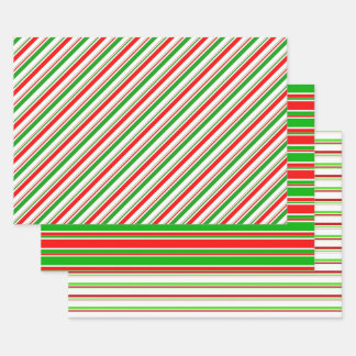 Fun Red, White, Green Coloured Christmas-Inspired Wrapping Paper Sheet