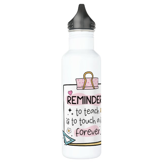 Fun Reminder Note Personalized Teacher 710 Ml Water Bottle (Left)