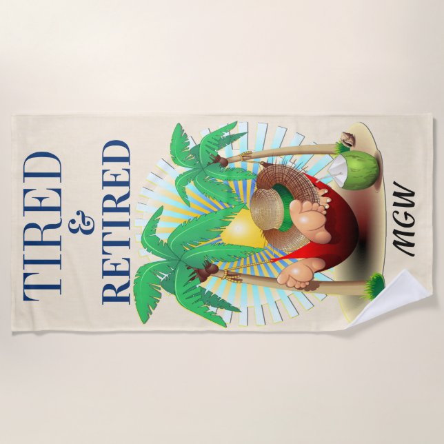 Fun Retirement Beach Towel (Front)