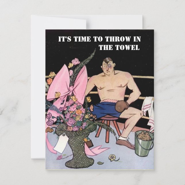 FUN RETIREMENT PARTY INVITATION Throw In The Towel (Front)