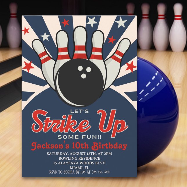 Fun Retro Bowling Party for Kids Invitation (Creator Uploaded)