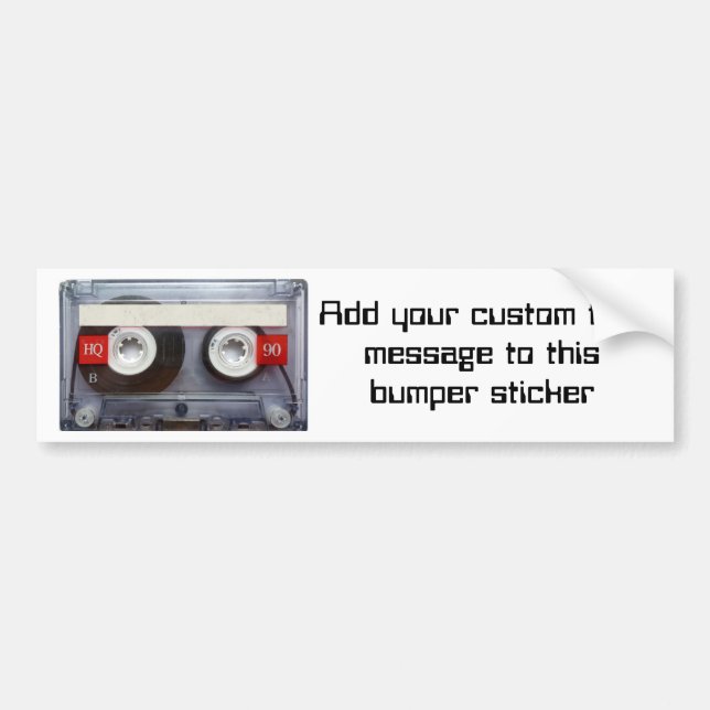 Fun Retro Cassette Tape Bumper Sticker (Front)