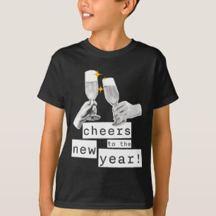 Fun Retro Cheers To The New Year Vintage Party Cel T-Shirt
