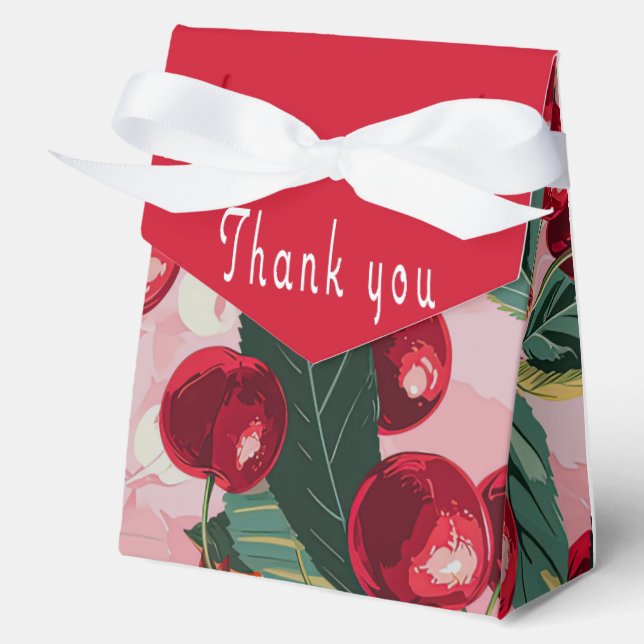 Fun Retro 'Cherry Pop' Pink  Favor Box (Front)