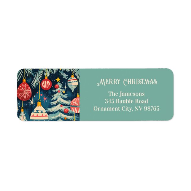 Fun Retro Christmas Trees Ornaments (Front)