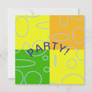 Fun Retro Circles Jaune Vert Orange Carte