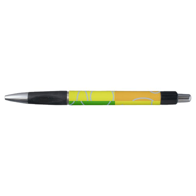 Fun Retro Circles Loops Yellow Green Orange Pen (Front)