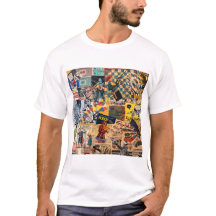 Fun retro collage t shirt