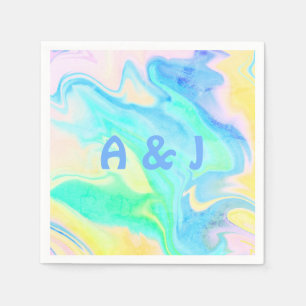 Fun Retro Colourful Personalized Cocktail Party Napkin