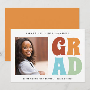 Fun Retro Colours Photo 2025 Graduation Announcement