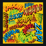 Fun Retro Comic Book Pop Art Sounds Poster<br><div class="desc">A fun,  cool and trendy retro comic book pop art-inspired design that puts the wham,  zap,  pow into your day. The perfect gift for superheroes,  your friends,  family or as a treat to yourself. Designed by ComicBookPop© at www.zazzle.com/comicbookpop*</div>