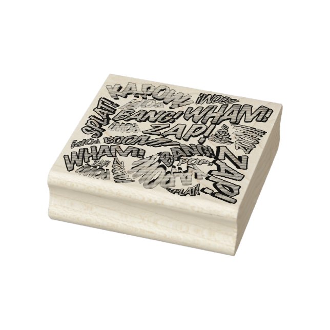 Fun Retro Comic Book Pop Art Sounds Rubber Stamp (Stamp)