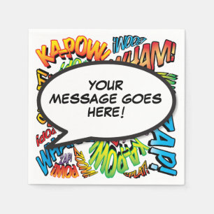 Fun Retro Comic Book  Speech Bubble Napkin