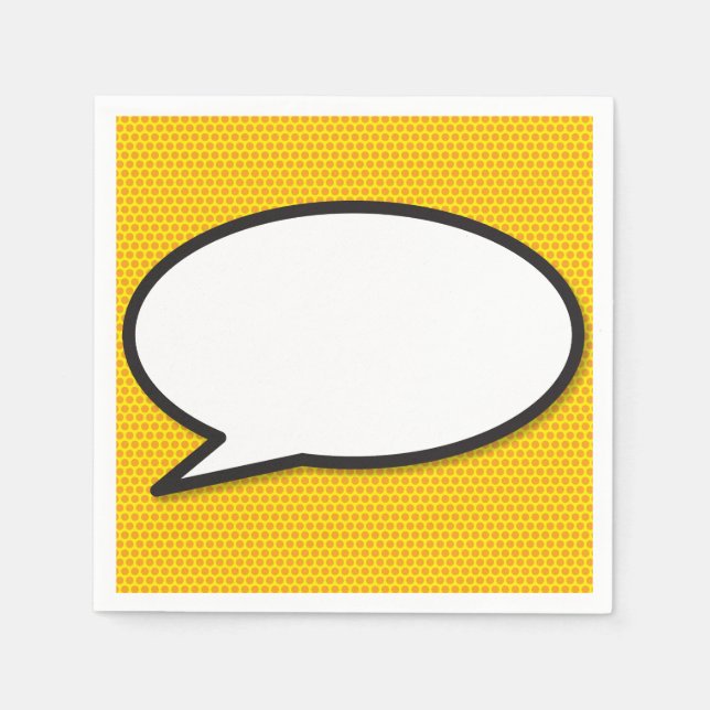Fun Retro Comic Book Speech Bubble Napkin (Front)