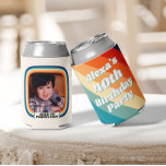 Fun Retro Custom 40th Birthday Vintage Photo Can Cooler<br><div class="desc">Fun Retro Custom 40th Birthday Vintage Photo Can Cooler</div>