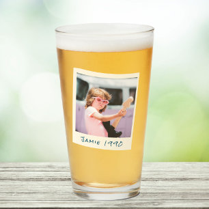 Fun Retro Custom Birthday Vintage Photo Glass
