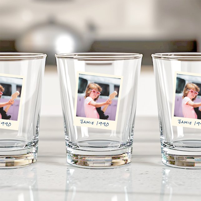 Fun Retro Custom Birthday Vintage Photo Shot Glass (Creator Uploaded)