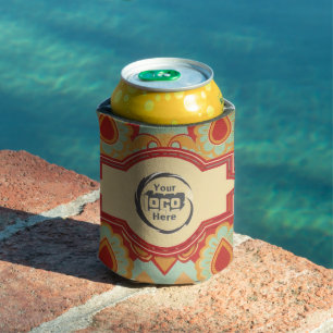 Fun Retro Custom 'you logo here" Can Cooler