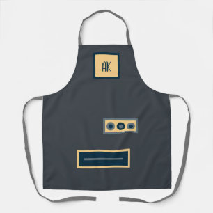 Fun Retro Dark Grey Personalized Apron