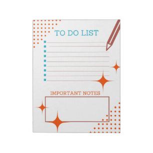 Fun Retro Design To Do List; Bulletpoint, Lists Notepad