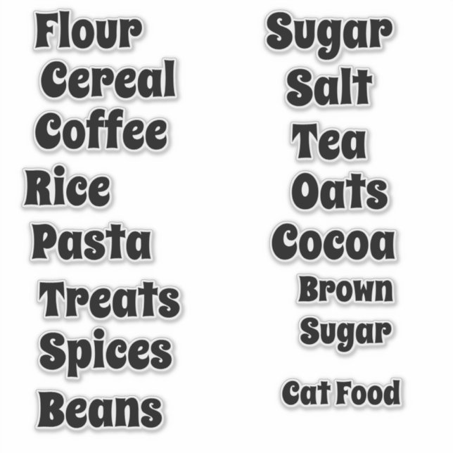 Fun Retro Font Customizable Pantry Vinyl (Front)