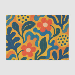 Fun Retro Garden Collage Pattern Motif Tissue Paper