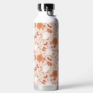 Fun Retro Ghost & Jack-O-Lantern Pattern Water Bottle