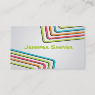 Fun Retro Lines - Style 1 Business Card