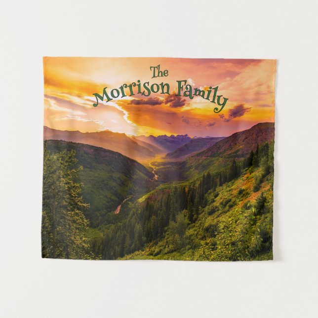 Fun Retro Mushrooms Family Reunion Photo Backdrop Tapestry (Front (Horizontal))