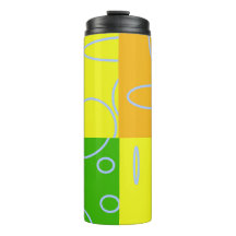 Fun Retro Quad Circles Loops Thermal Tumbler