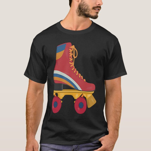 Fun Retro Roller Skating 70s 80s Derby Skate Party T-Shirt (Front)