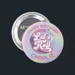Fun Retro Roller Skating Girls Birthday Favours 2 Inch Round Button<br><div class="desc">Fun Retro Roller Skating Girls Birthday Favours button Step into a world where Modern Cool meets Nostalgia Retro Vibes! Prepare for an unforgettable roller skating party experience that blends the best of the past with a contemporary twist. This must-have addition to your birthday décor embodies vibrant colours, playful typography, and...</div>