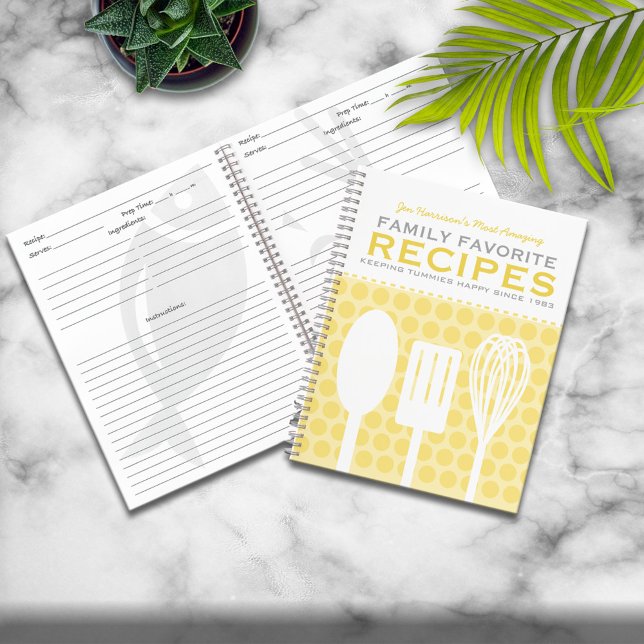 Fun Retro Style Recipes Personalized Notebook (Creator Uploaded)