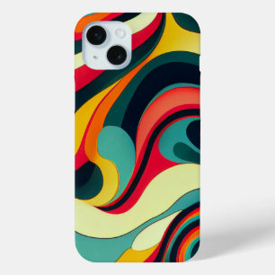 Fun Retro Swirl iPhone 15 Plus Case. iPhone 15 Mini Case
